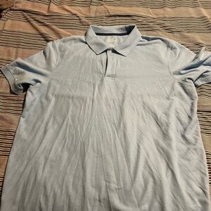 Craft & Barrow Polo Shirt Mens XXL Baby Blue Buttons Easy Care